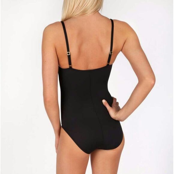 New! LA BLANCA Retro Twist-front Women's One-Piece Swimsuit Bathing Suit Size 6 - Picture 5 of 6